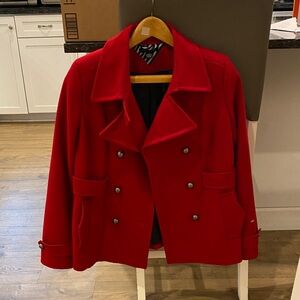 Tommy Hilfiger Vibrant Red Pea Coat